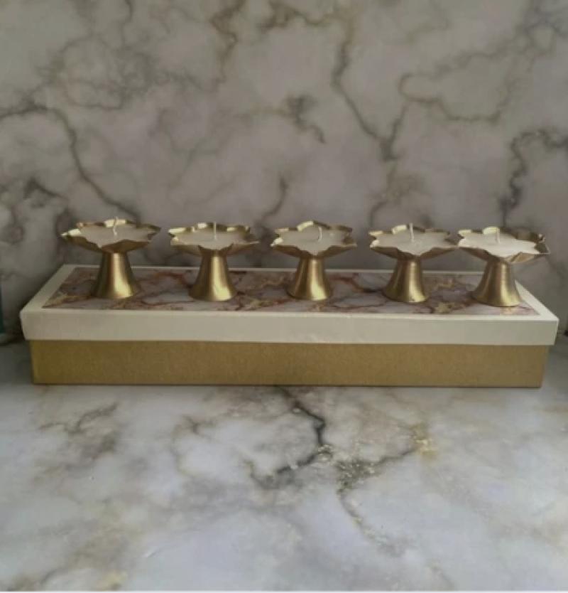 Lotus Shape Urli Golden Diya