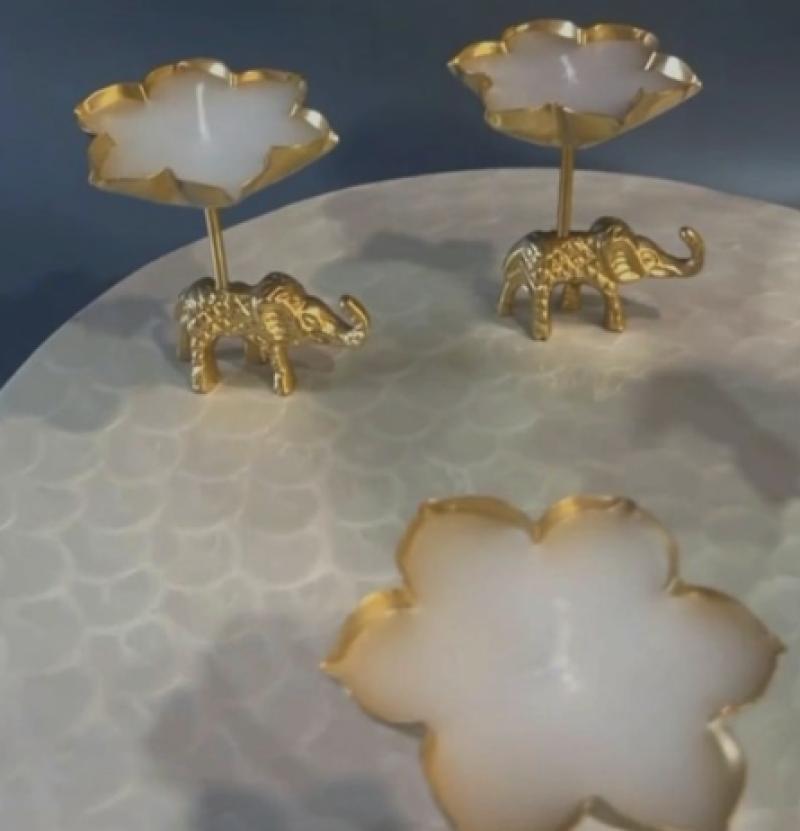 Lotus Shape Urli Golden Diya