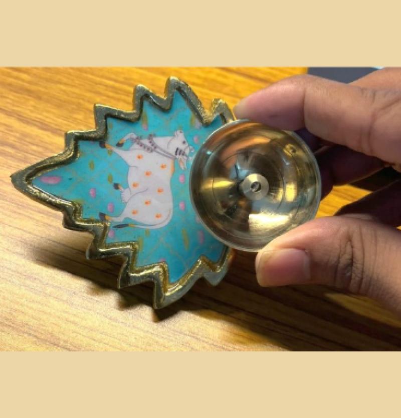 Pichwai Patterns Metal Diya