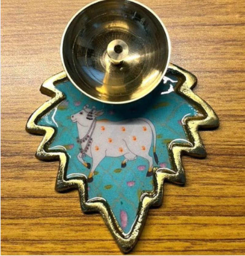 Pichwai Patterns Metal Diya