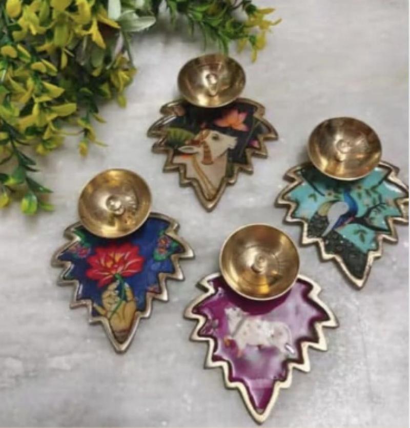 Pichwai Patterns Metal Diya