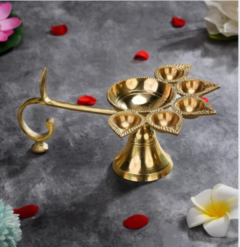 Brass Five Batti Diya