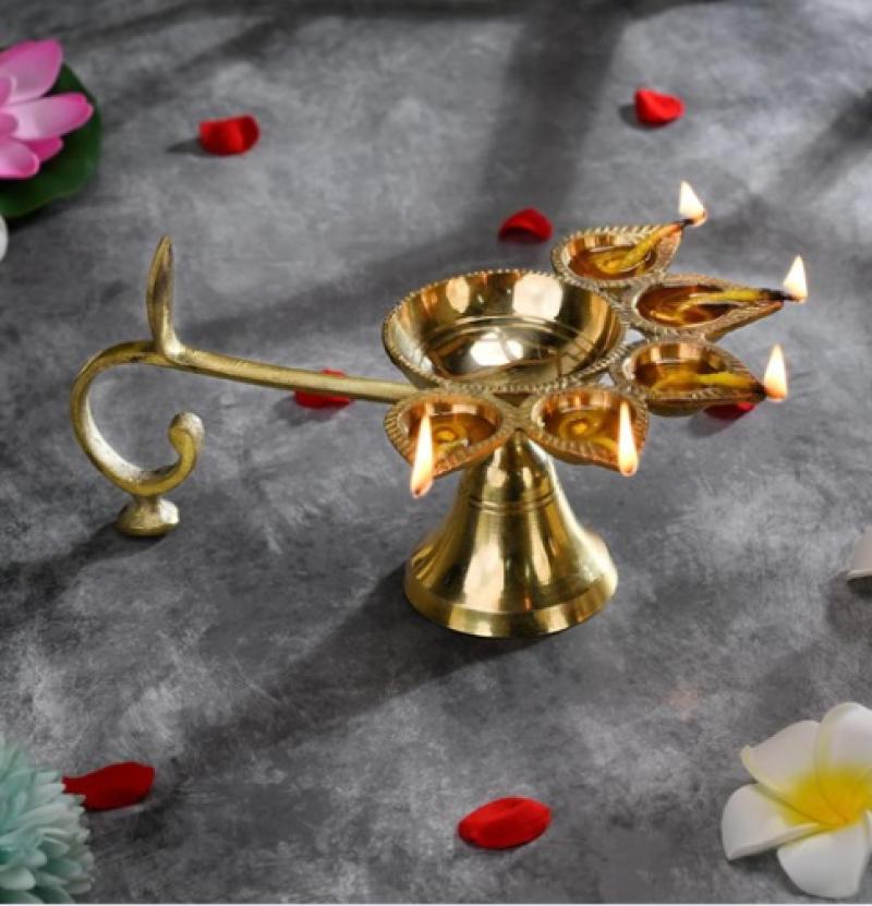Brass Five Batti Diya
