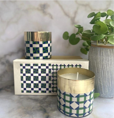 Gift Box With Set Of 2 Metal Jar Perfumed Candles