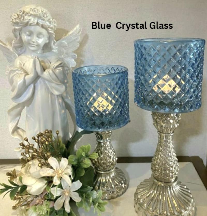Crystal Colored Glass Candle Holders