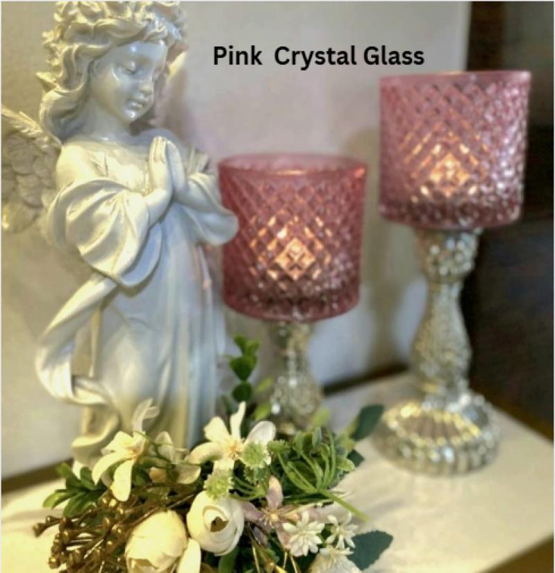 Crystal Colored Glass Candle Holders