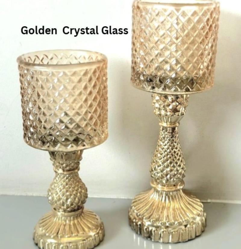 Crystal Colored Glass Candle Holders
