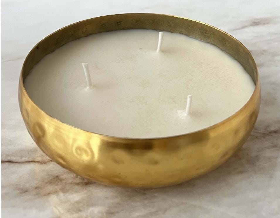Metal Hammered Urli Candle