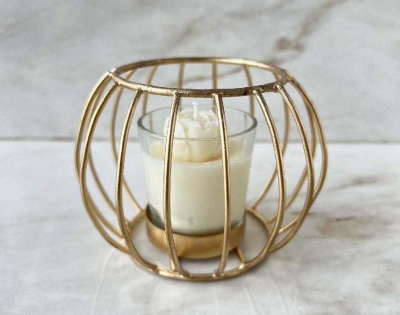 Metallic Cage With Candle