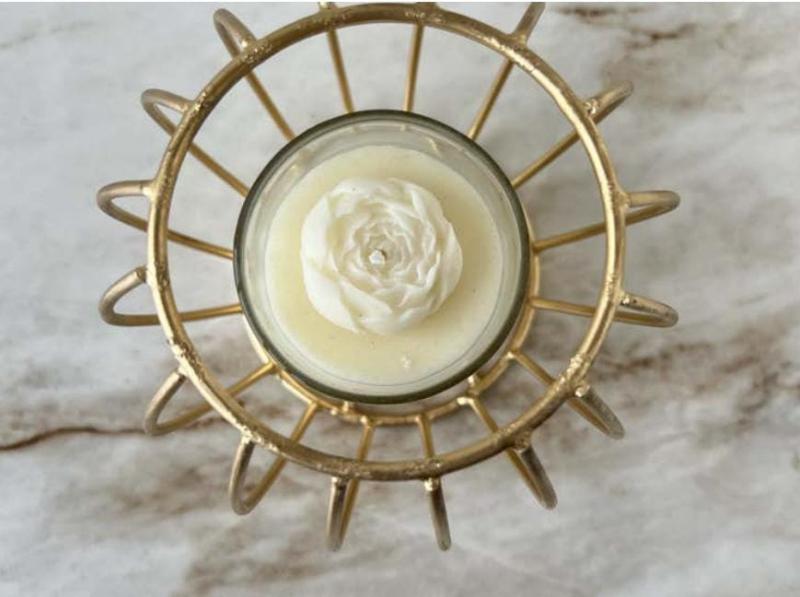 Metallic Cage With Candle