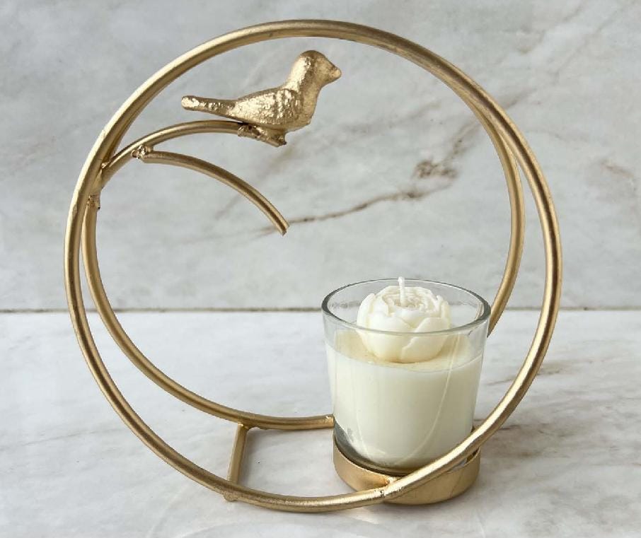 Metallic Bird With Candle