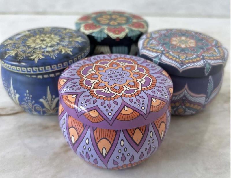 Printed Tin Jars Candle