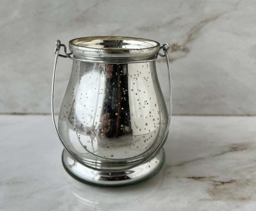 Silver Metallic Lantern Jar