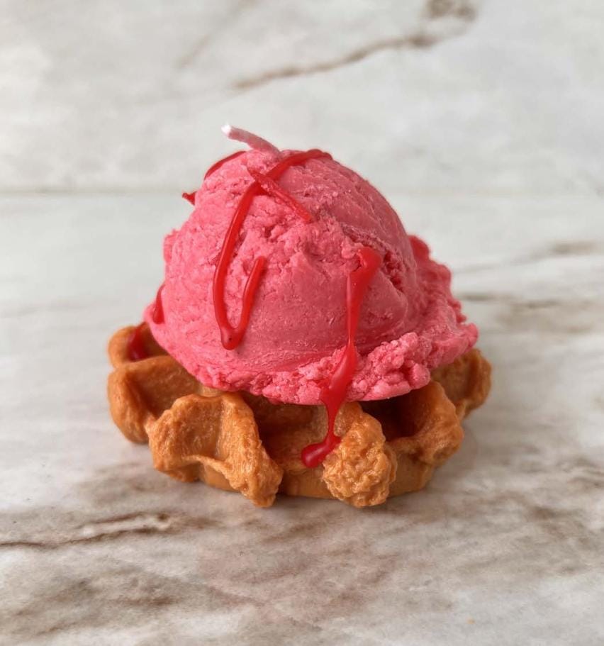 Waffle With Ice-cream Candle