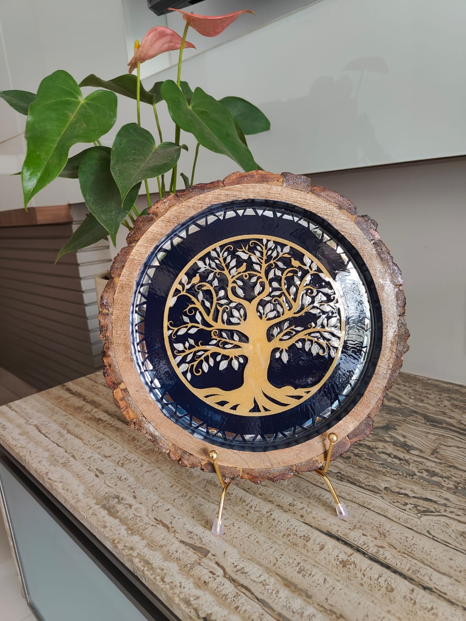 Kalpavriksh Wooden Plate
