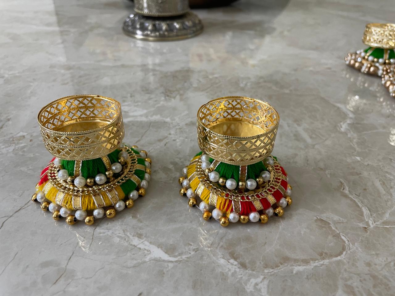 Decorative Diya Tealight Candle Holder Multicolor