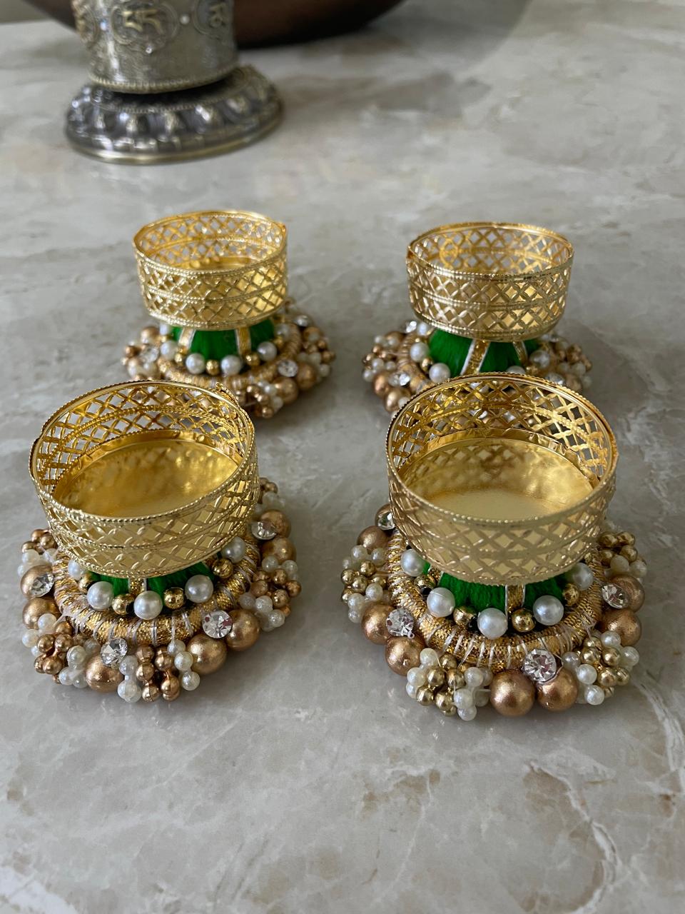 Decorative Diya Holder With Beads