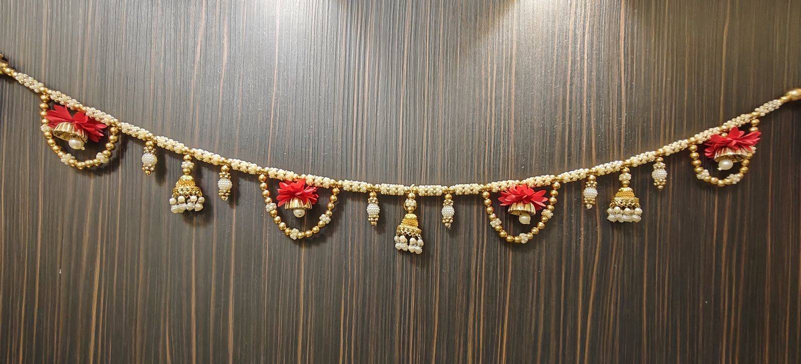 Decorative Handmade White Beaded Door Toran