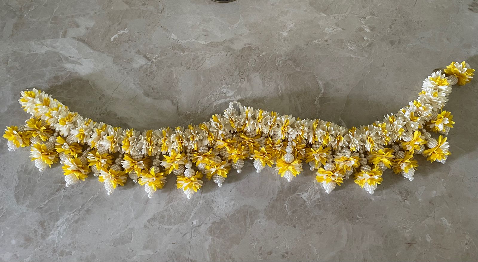 Yellow & White Artificial Flower Door Toran