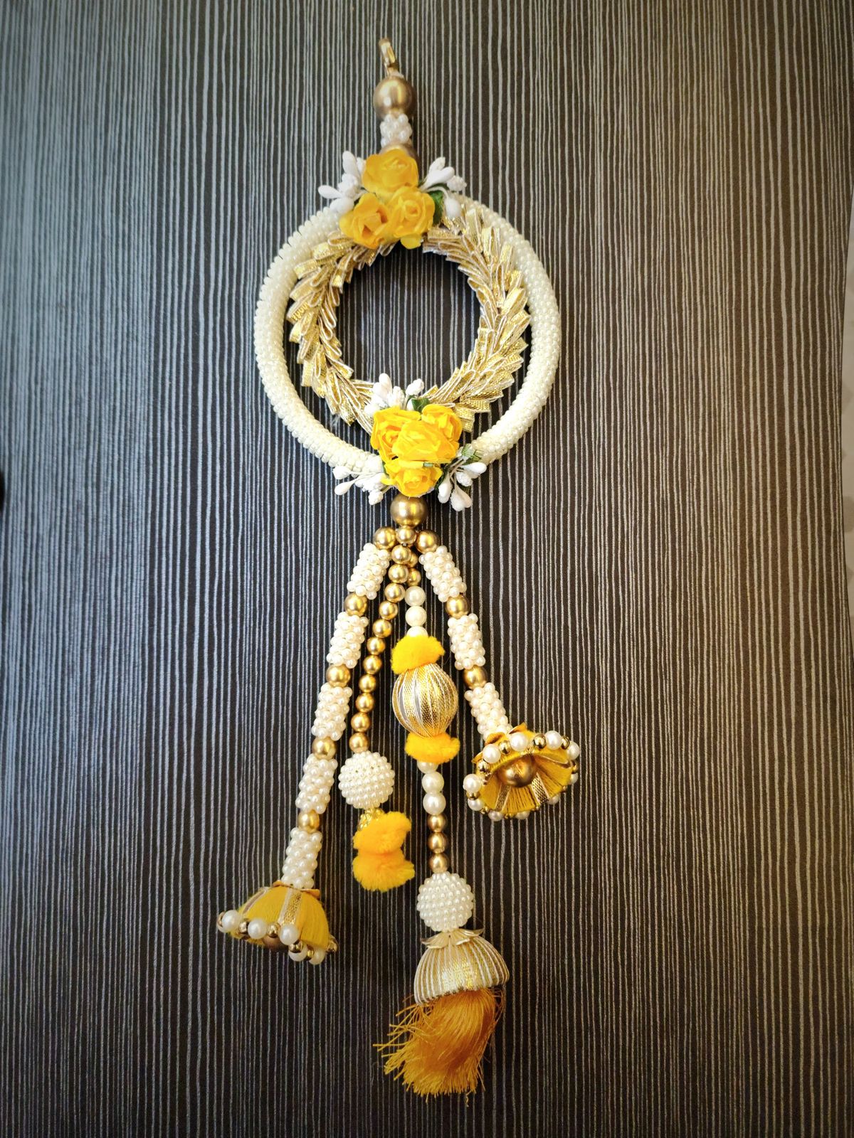 White Beaded Handmade Decorative Door  Hanging