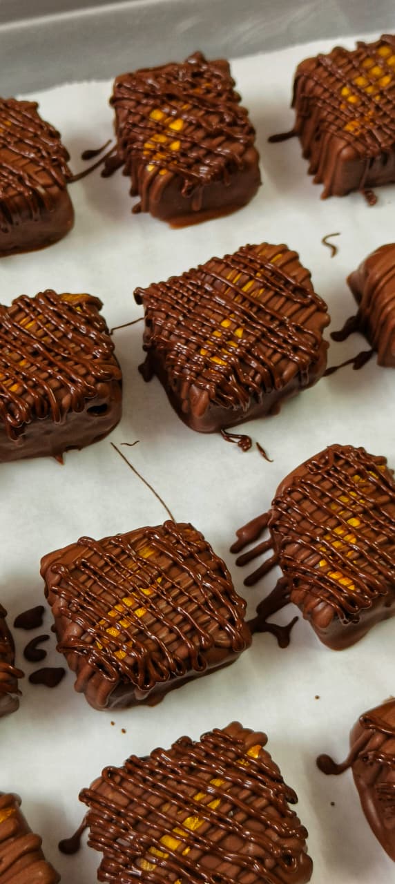 Chocolate Coated Brownie Bites