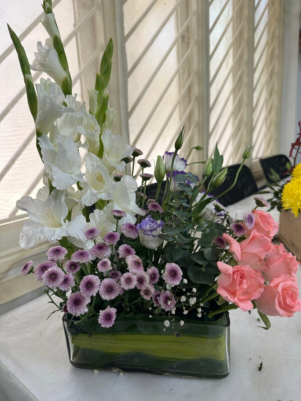 Modern Rectangular Flower Arrangement