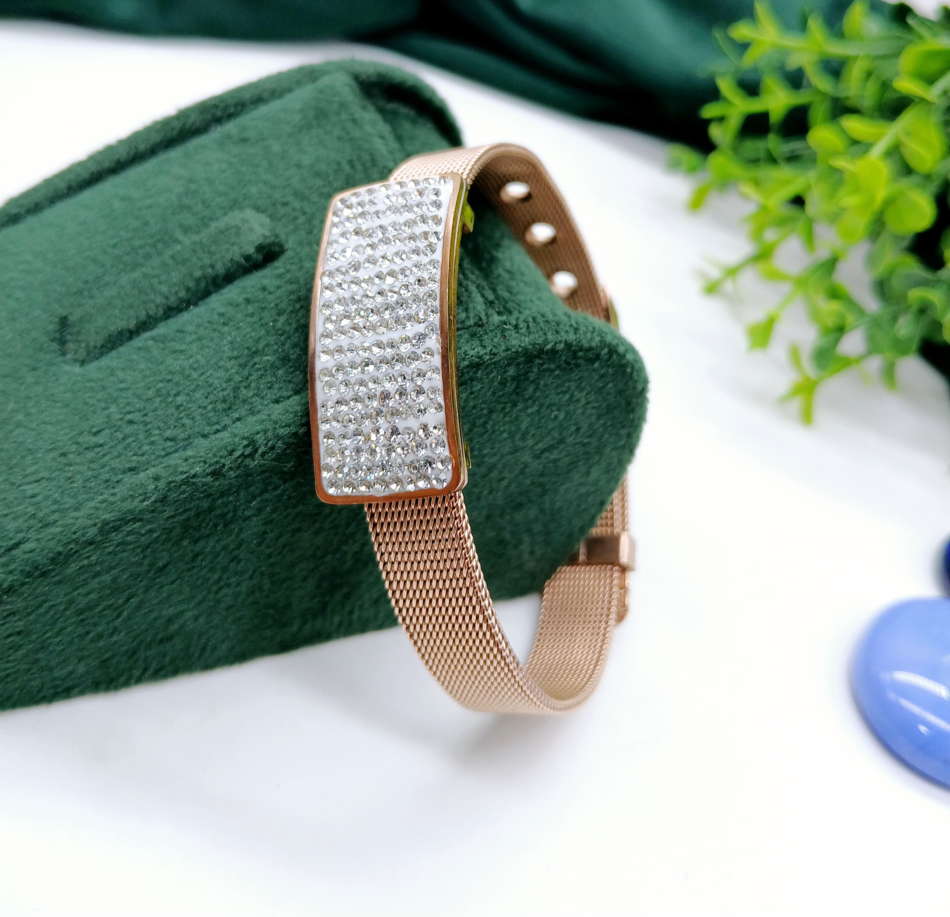 Rose Gold With White Stone Bracelet