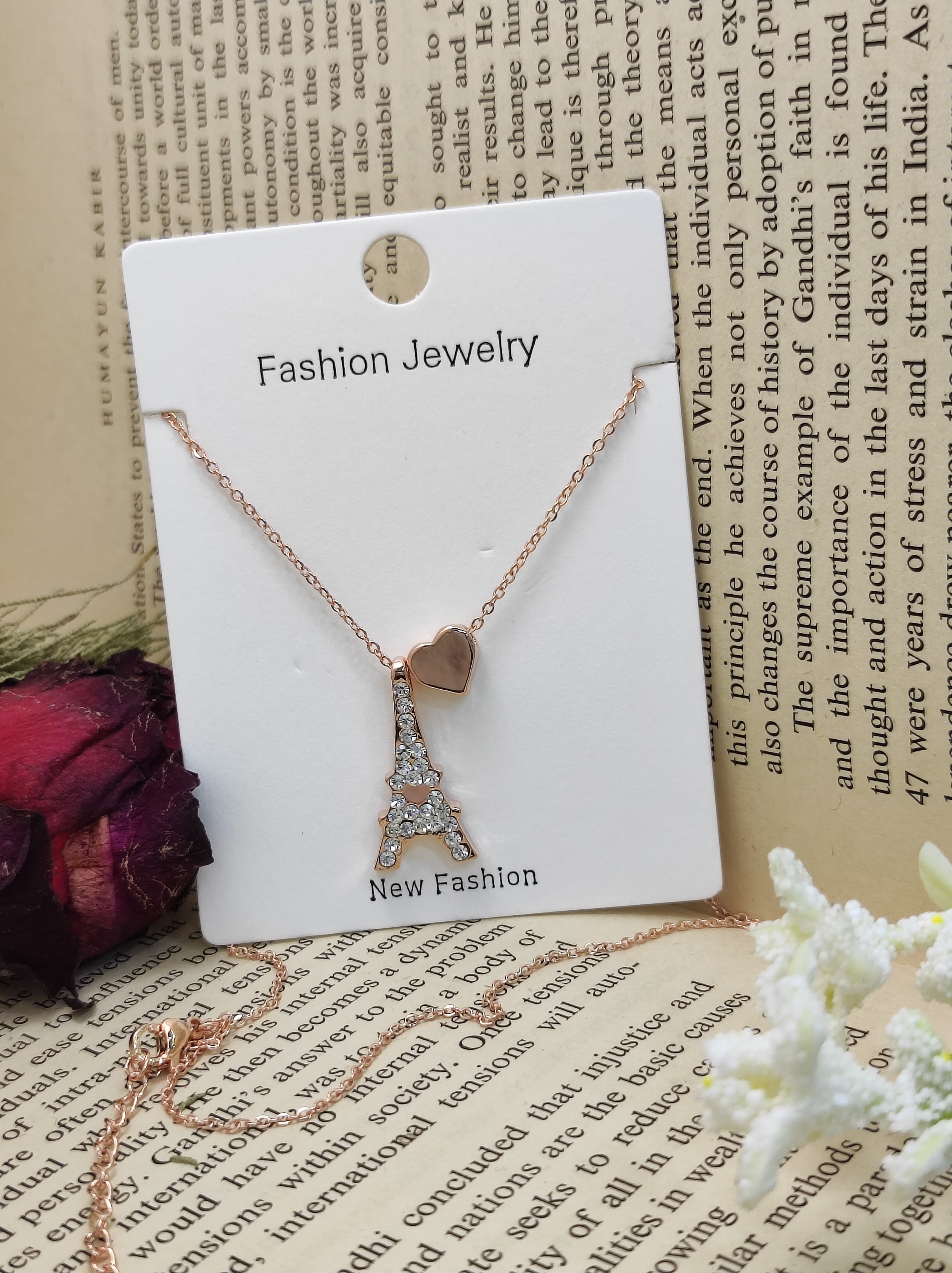 Eiffel Tower Stone Necklace